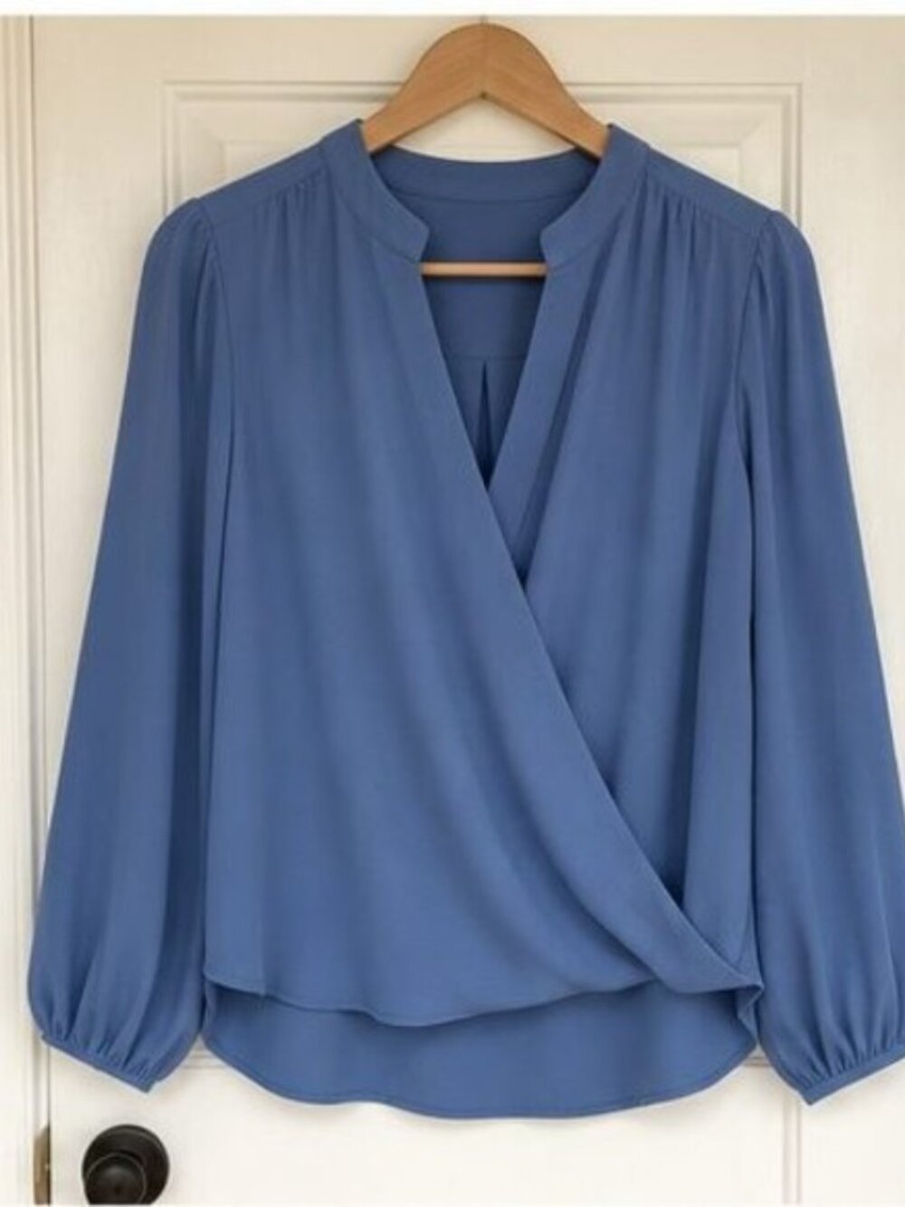 Blue Wrap Blouse